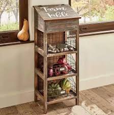 Brown wood farmhouse magazine rack holder: 8 Fruit And Vegetable Storage Ideas For Your Kitchen Glorifiv