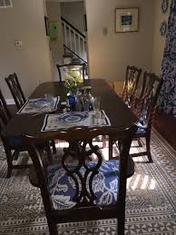 Blue And White Dining Room With Mahogany Table And Chairs Mottahedeh Imperial Blue China Mahogany Table White Dining Room Dining