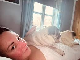 What's it like having pugs? This is what it's like…. They're called Velcro  dogs for a reason. 😂🤦🏻‍♀️