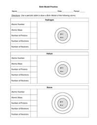 Bohr Model Practice Orbitals Displayed Bohr Model Next Generation Science Standards Worksheets
