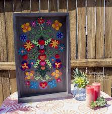 Mexican Garden Decor Removable Felt Flower Collage Smart Fun Diy Outdoor Wall Art Mexican Garden Latin Decor