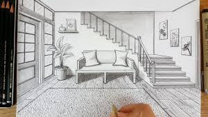 How To Draw A Room In Perspective How To Draw Stairs In Perspective How To Draw A Bedroo House Design Drawing Room Perspective Drawing Interior Design Drawings