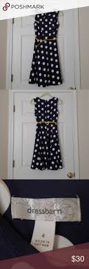 Dress Barn Navy Polka Dot Dress Fashion Design Collection Fashion Fashion Show Dresses
