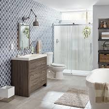 Get free shipping on qualified bathroom, wall tile or buy online pick up in store today in the flooring department. Vintage Style Blue And White Hexagon Tile On A Bathroom Wall In 2021 Home Depot Bathroom Home Depot Bathroom Tile Home Depot Bathroom Vanity
