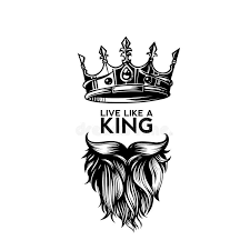 Black Background King Crown Logo Black And White Photo About King Crown Moustache And Beard On White Background Logo With Typography Vector Illustration Design Illustr Beard Logo Beard Art Beard Logo Design