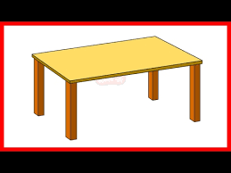 How To Draw A Table Step By Step Easy Drawing For Kids Youtube Begin with drawing four lines for the stands and a kite shaped figure for the top.