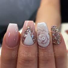 Haha Nails Ombre Inlaid Acrylic Rose Nailart Coffin Shape Gorgeous Nails Nail Art Beautiful Nails