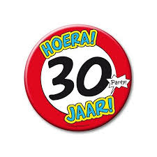 Broche Hoera 30 Jaar 10 Cm Fun En Feest Megastore Alkmaar