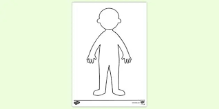 Teach your child how to identify colors and numbers and stay within the lines. Human Body Outline Colouring Page Colouring Sheets