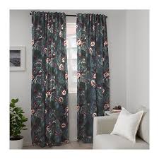 Filodendron Fabric Dark Blue Floral Patterned Ikea Ikea Fabric Ikea Home Decor