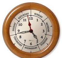 DayClocks Time & Day-of-the-Week Wall Clock with 10" Pine Wood Frame
