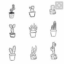 Simple Cactus Tattoo Ideas Cactus Tattoo Girls Women Blackandwhite Pretty Cute Doodles Sketch Book Drawings
