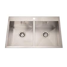 The dividing wall is only half the depth of the sink itself. Kindred Stainless Steel Franke Double Sink 20 In X 31 In Qdlf2031 8 1 Rona