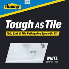 Today learn how to refinish a shower bath tub and ceramic tile on a budget. Homax 32 Oz White Tough As Tile Aerosol Tub Sink And Tile Refinishing Kit 3153 The Home Depot