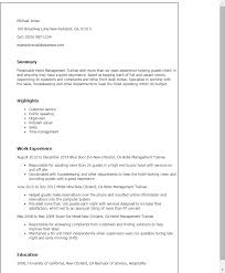 Professional Hotel Management Trainee Templates To Showcase Your Talent Myperfectresume