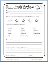 Mini Book Review Book Review Template Reading Classroom School Reading