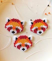 Les Pandas Roux M Envahissent Perlesmiyuki Miyukidelica Miyukibeads Miyuki Brickstitch Diy Handmade Panda Bead Art Bead Weaving Bead Embroidery Jewelry