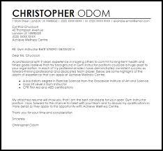 Sample cover letter for gym. Gym Instructor Cover Letter Sample Cover Letter Templates Examples