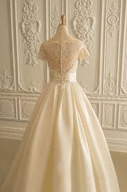 2018 Ivory Short Sleeves Wedding Dress Lace Top And Satin Bottom A Line Lace Wedding Dress With Sleeves Short Sleeve Wedding Dress Nontraditional Wedding Dress