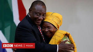 President appeared to take the mockery in good humour and managed to joke about what happened later. South Africa President Cyril Ramaphosa Make History As Im Appoint Women As Half Of Im Cabinet Bbc News Pidgin