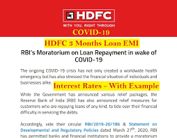 Find 778 synonyms for moratorium and other similar words that you can use instead based on 3 separate contexts from our thesaurus. Covid 19 Loan Emi Hdfc 3 Months Loan Emi Extension Interest Rates Rbi Moratorium Sarkarimama Com