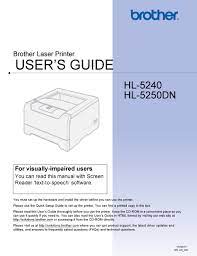 This is a printer driver for postscript printing. Brother Hl 5240 User Manual Pdf Download Manualslib