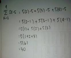 Dengan kata lain, 1, 3, 5, 7, 9 merupakan barisan aritmetika dengan a = 1 dan b = 2, sehingga. Diketahui 4 Notasi Sigma K 2 5k 5 Nilai Notasi Sigma Tersebut Adalah Brainly Co Id