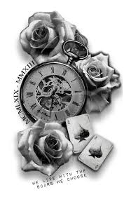 Pocket watch clip art free open pocket watch tattoo design. Pocket Watch Tattoo Designs With Roses Rectangle Circle