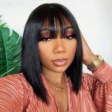 We shot from the front and the side to capture the styling she had and made sure we captured the two tone color. Wigs With Bangs Weave Hairstyles Blog Julia Hair