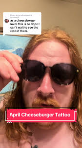Replying to @jacobmbinion here it is! The April Cheeseburger tattoo. @Dave  Koenig absolutely killed this whistling burger. I'm so excited to see what  the rest of the year brings! #fyp #tattoos ...
