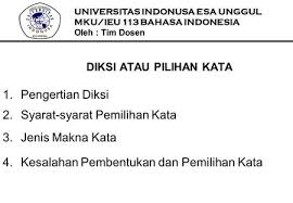 Maybe you would like to learn more about one of these? Pilihan Kata Diksi Pilihan Kata Diksi Hasil Dari Upaya Memilih Kata Tertentu Untuk Dipakai Dalam Suatu Tuturan Bahasa Pilihan Kata Dilakukan Apabila Ppt Download