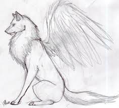 You have successfully completed the module how to draw a wolf. White Wolf With Wings Wolf Drawing Wolf Sketch Wolf Art Drawing