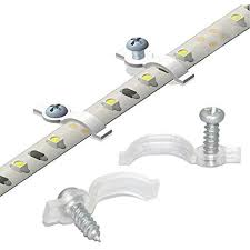 Griver 100 Pack Strip Light Mounting Bracket Fixing Clip One Side Fixture Screw Griver