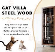 Amazon.com: XHDZSM Villa de lujo para gatos de madera y ...