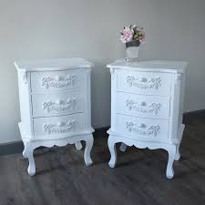 White Ornate Vintage Style Bedside Table Bedroom Chest Vintage Bedroom Furniture Vintage Bedroom Furniture Antique White Bedroom Furniture Side Tables Bedroom