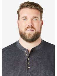 KingSize Men's Big & Tall Waffle-Knit Thermal Henley Tee