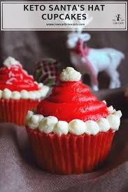 Keto Santa Hats Cupcakes Lowcarb Keto Sugarfree Christmas Xmas Cupcakes Icing Homemade Low Carb Holiday Recipes Low Carb Holiday Low Carb Keto Recipes
