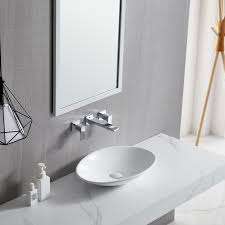 global pronex ceramic oval vessel sink