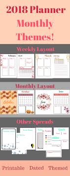 2018 Bullet Journal Planner With Monthly Themes Every Month Has A Separate Theme And Aesthe Planner Bullet Journal Bullet Journal Layout Daily Journal Planner