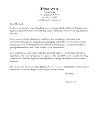 Best Welder Cover Letter Examples Livecareer