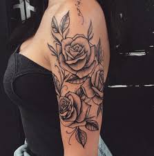Rose Tattoos Along The Arm Done By Lucasmilk In Brazil Www Otziapp Com Rose Shoulder Tattoo Shoulder Tattoos For Women Shoulder Tattoo