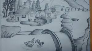 Black And White With Color Drawing Scenery Drawing Only Using Black Colour Pencil Color Pencil Sketch Drawings Book Drawing