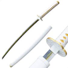 Nichirin blades are special blades used by and made specifically for the demon slayers to slay demons. Rengeng Cosplay Anime Agatsuma Zenitsu Katana Samurai Sword Carbon Steel Hand Wound Wax Rope White Yellow Buy Online In Colombia At Desertcart Co Productid 206900449