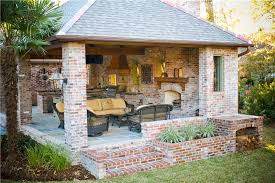 Covering your outdoor kitchen brings indoor comforts outdoors. High End Outdoor Kitchen In Louisiana Landscaping Network