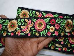 Fabric Trim By The Yard Crafing Embroidered Sewing Trim Indian Sari Border Decorative Ribbon Trims Trimmings Costume Lac Sewing Trim Fabric Trim Ribbon Crafts