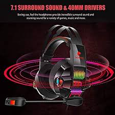 YOTMS Y1 Gaming Headset With Mic 7.1 Surround Sound Stereo Headphones RGB  LED Light For PC Xbox Switch Playstation By PRIME TECH ™: Buy Online at  Best Price in UAE - Amazon.ae