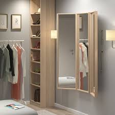 Nissedal Mirror Combination White Stained Oak Effect 130x150 Cm Www Megastore Com Mt