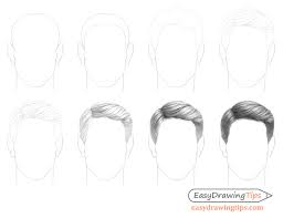 Choose any of 4 images and try to draw it. How To Draw Male Hair Step By Step Easydrawingtips
