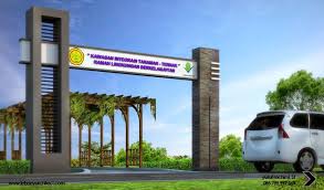 Desain tanaman di dalam beton di ini dirancang secara khusus dan dipadukan dengan lantai kayu untuk menciptakan tampilan yang kontemporer. Gapura Minimalis Wild Country Fine Arts