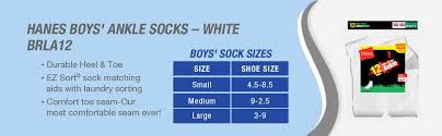 Hanes Boys Classics Ankle Socks Pack Of 12